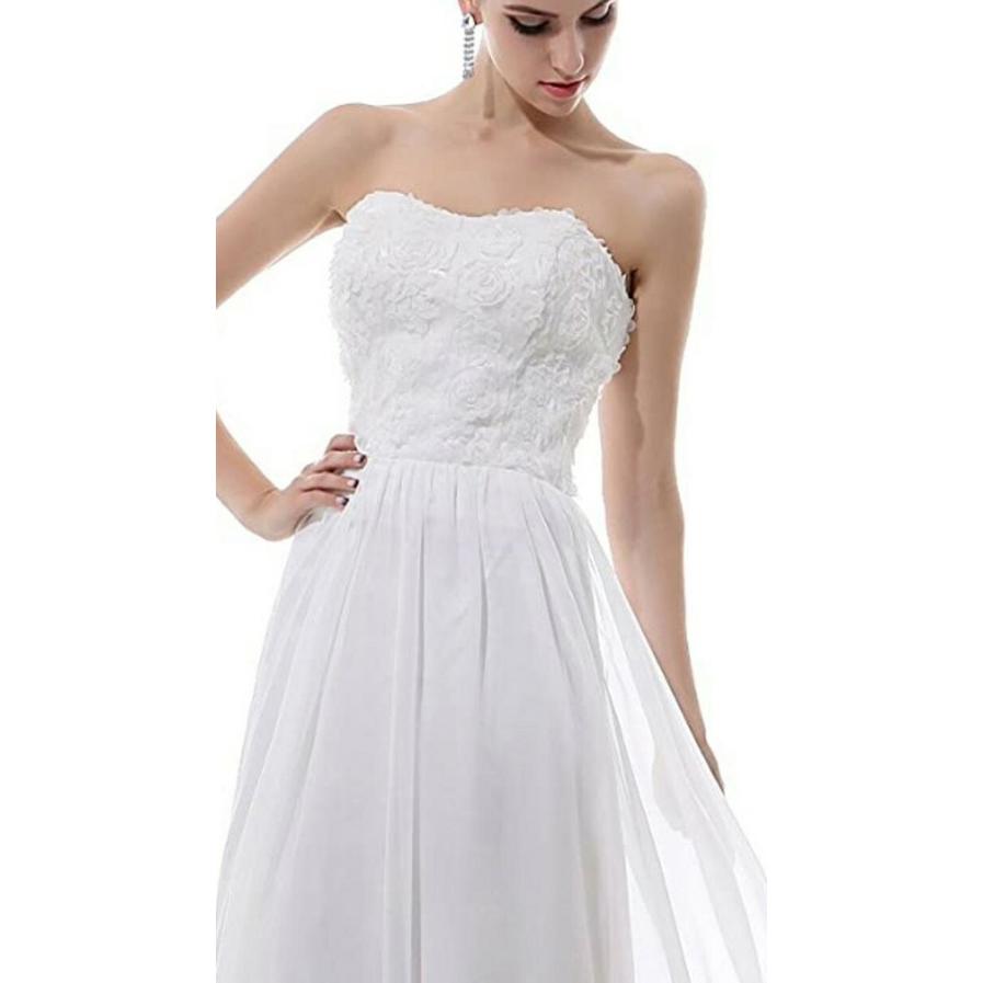 Dlass Strapless Chiffon White Prom Ladies Dress Size 14 New (B2)